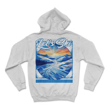 Load image into Gallery viewer, Let’s Ski Abstract Alpine Art Gradient Glades Geometric Skiing - Hoodie - White
