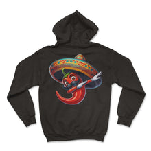 Load image into Gallery viewer, Funny Cartoon Chili Dab Dabbing Mexican Food Cinco De Mayo T Shirt - Hoodie - Black
