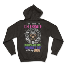 Load image into Gallery viewer, Feminist Shirt, International Women&#39;s Day With My Dog Tee, Girl Power - Hoodie - Black
