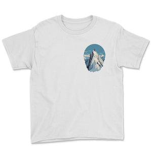 Ski Adventure Pocket Shirt Fun Illusion Tee for Ski Lovers - Youth Tee - White