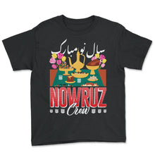 Load image into Gallery viewer, Happy Nowruz Shirt, NHappy Nowruz Shirt, Nowruz Crew Haft Seen Table - Youth Tee - Black
