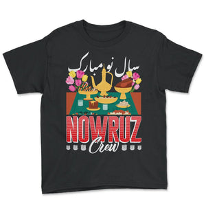 Happy Nowruz Shirt, NHappy Nowruz Shirt, Nowruz Crew Haft Seen Table - Youth Tee - Black