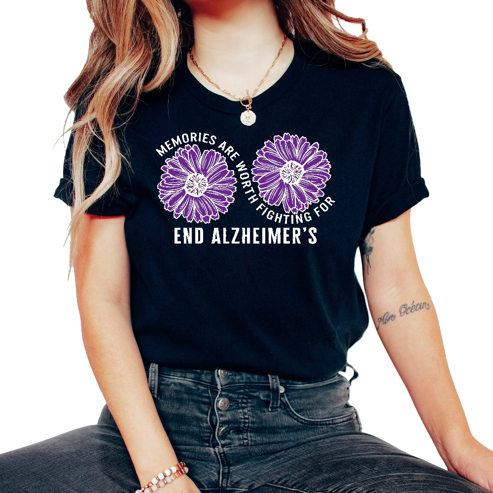 Alzheimer Shirt, Memories Are Worth Fighting For End Alzheimer's Tee,