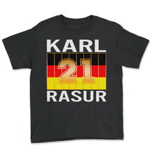 Load image into Gallery viewer, Karl Rasur Malle Father's Day Party Holiday EM 2021 Germany Sauf - Youth Tee - Black
