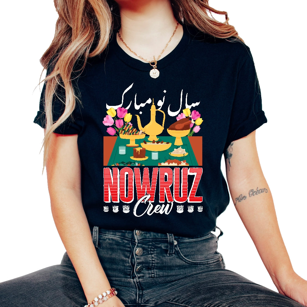 Happy Nowruz Shirt, NHappy Nowruz Shirt, Nowruz Crew Haft Seen Table - Unisex T-Shirt - Black