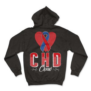 Heart Disease Awareness Shirt, CHD Crew Tee, Gift For Heart - Hoodie - Black