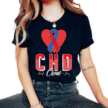 Load image into Gallery viewer, Heart Disease Awareness Shirt, CHD Crew Tee, Gift For Heart - Unisex T-Shirt - Black
