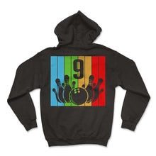 Load image into Gallery viewer, Children's Bowling Birthday 9 Bowling Theme 9th Birthday Outfit 9 - Hoodie - Black
