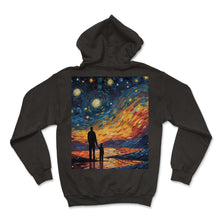 Load image into Gallery viewer, Father&#39;s Day Starry Night Shirt Guiding Stars Art Tee Journey of - Hoodie - Black
