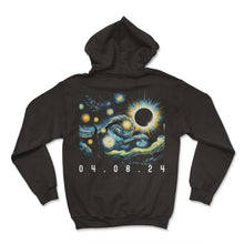 Load image into Gallery viewer, 04 08 2024 Total Solar Eclipse Starry Night Van Gogh Eclipse T Shirt - Hoodie - Black
