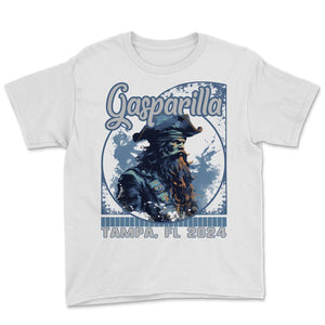 Gasparilla 2024 Sea Foam Captain Tampa FL - Youth Tee - White