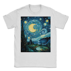 Earth Day Starry Night Shirt Conservation Through Art Tee Protect and - Unisex T-Shirt - White