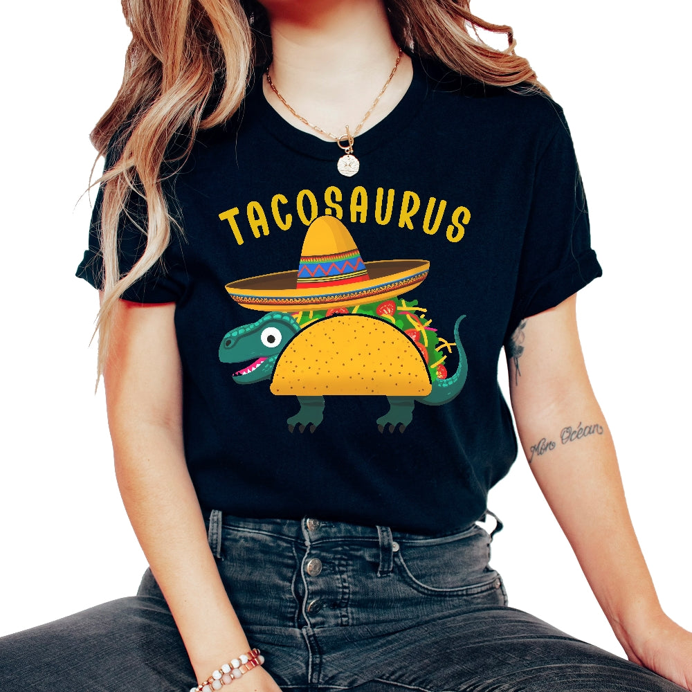 Tacosaurus Funny Mexican Food Mexico Cinco De Mayo T Shirt - Unisex T-Shirt - Black