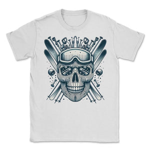Ski Gear Skull Shirt Snowy Mountain Skull Apparel - Unisex T-Shirt - White
