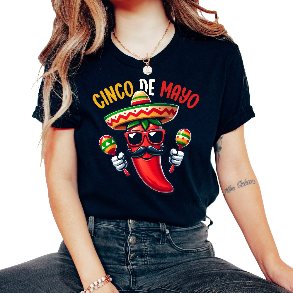 Cinco De Mayo Chili Funny Mexican Food Cinco De Mayo T Shirt - Unisex T-Shirt - Black