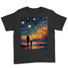 Load image into Gallery viewer, Father&#39;s Day Starry Night Shirt Guiding Stars Art Tee Journey of - Youth Tee - Black
