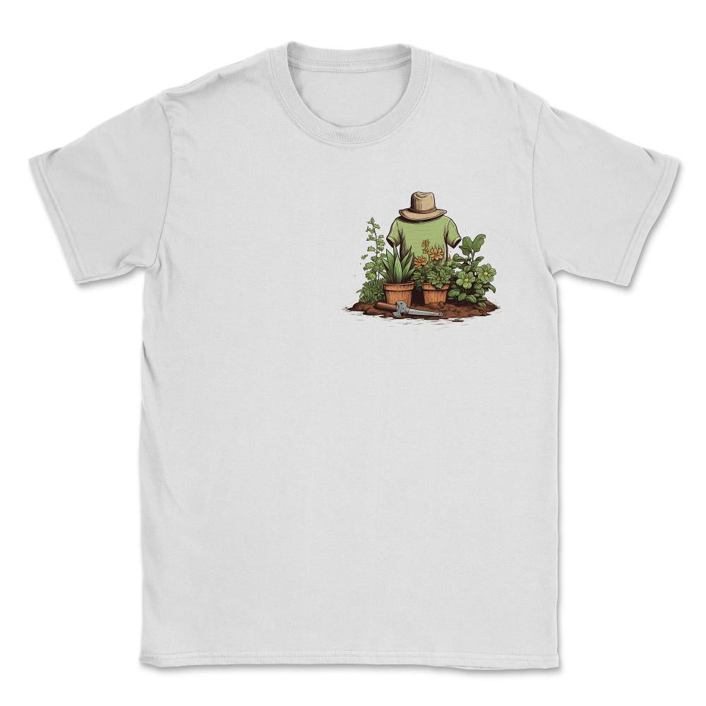 Tiny Gardener's Paradise Cute Pocket Garden Tee for Plant Lovers - Unisex T-Shirt - White