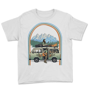 Gatlinburg Tennessee Great Smoky Mountains Hippie Van Retro - Youth Tee - White
