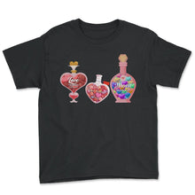Load image into Gallery viewer, Nurse Shirt, Love Care Mom Mothers Day Love Bottles Tee, Mom&#39;s Love - Youth Tee - Black
