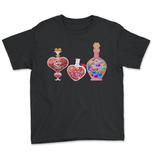 Nurse Shirt, Love Care Mom Mothers Day Love Bottles Tee, Mom's Love - Youth Tee - Black