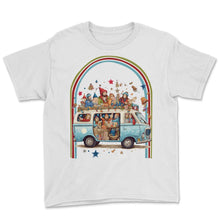 Load image into Gallery viewer, Purim Jewish Hippie Van Retro - Youth Tee - White
