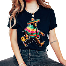 Load image into Gallery viewer, Bigfoot Sombrero Poncho Guitar Mexican Mexico Cinco De Mayo T Shirt - Unisex T-Shirt - Black
