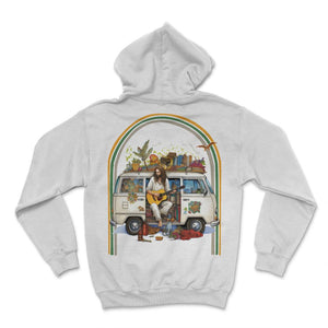 Single Awareness Day Self Love Hippie Van Retro - Hoodie - White