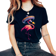 Load image into Gallery viewer, Flamingo Sombrero Taco Mexican Mexico Cinco De Mayo T Shirt - Unisex T-Shirt - Black
