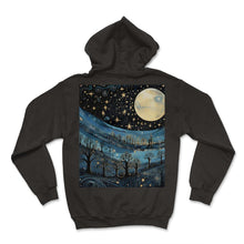 Load image into Gallery viewer, Moon Cycle Starry Night Shirt Phases Of Brilliance Tee Lunar Symphony - Hoodie - Black
