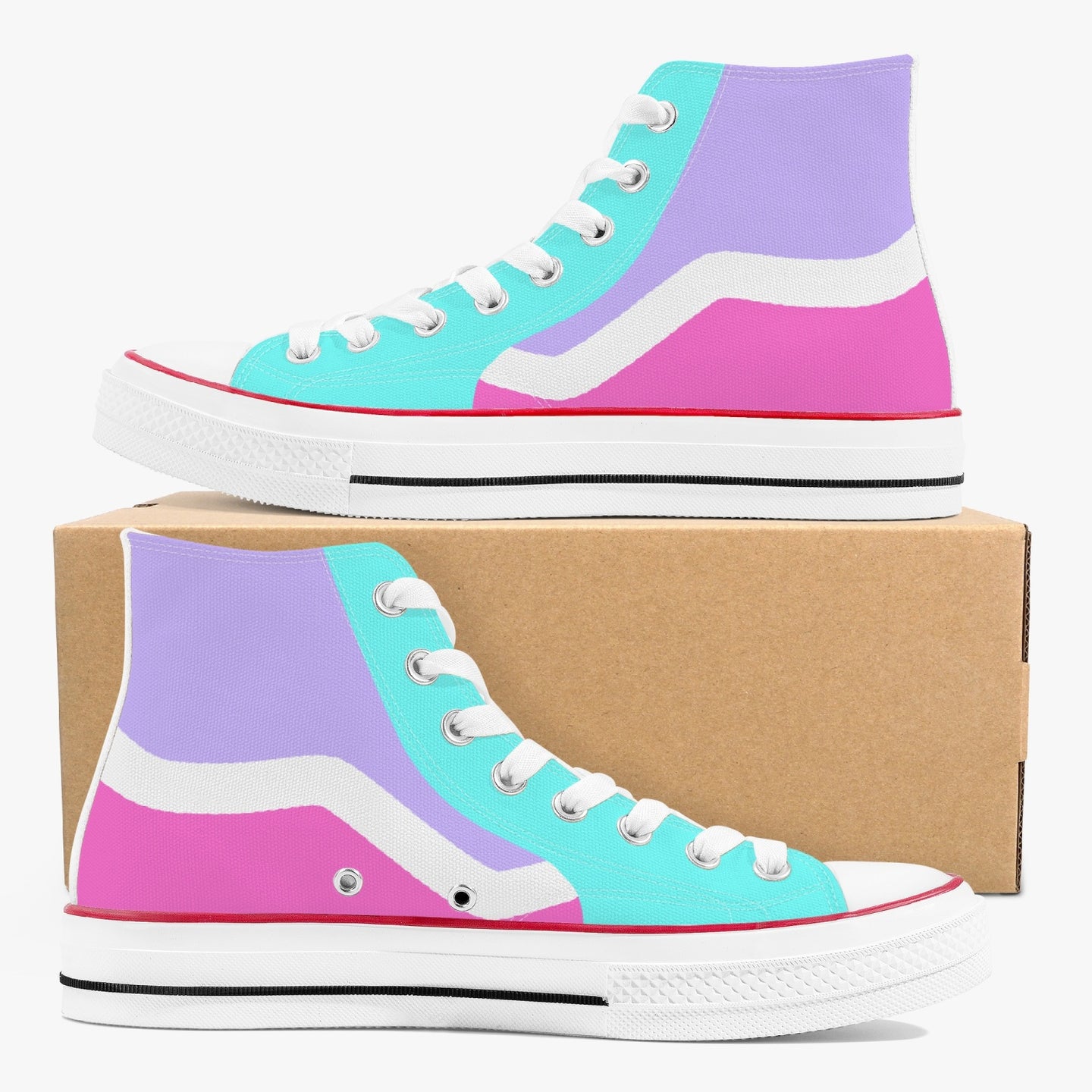 285. New High-Top Canvas Shoes - White