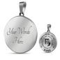 Virgo Zodiac Charm Circle Necklace Personality Traits Engraved Name Birthday Women Astrology Jewelry Sign Silver Gold Necklace