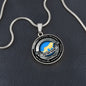 To My Son From Dad Old Lion Circle Necklace Engraved Name Wedding Date, Anniversary, Birthday High School Graduation Gift
