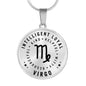 Virgo Zodiac Charm Circle Necklace Personality Traits Engraved Name Birthday Women Astrology Jewelry Sign Silver Gold Necklace