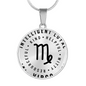 Virgo Zodiac Charm Circle Necklace Personality Traits Engraved Name Birthday Women Astrology Jewelry Sign Silver Gold Necklace