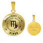 Virgo Zodiac Charm Circle Necklace Personality Traits Engraved Name Birthday Women Astrology Jewelry Sign Silver Gold Necklace