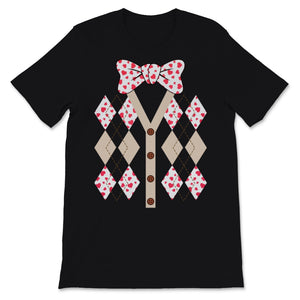 Hearts Bow Tie & Suspenders Valentine's Day Costume Shirt Cute Gift