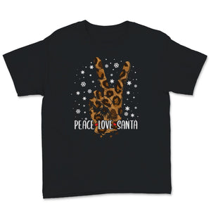 Peace Love and Santa Christmas Leopard Trendy Print Vintage Hippie