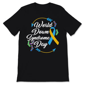 World Down Syndrome Day Awareness Socks Arrows Down Right Yellow Blue