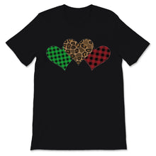 Load image into Gallery viewer, Three Hearts Red Green Buffalo Plaid Leopard Valentine&#39;s day
