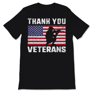 Thank You Veterans Day Celebration Vintage American Flag Ribbon