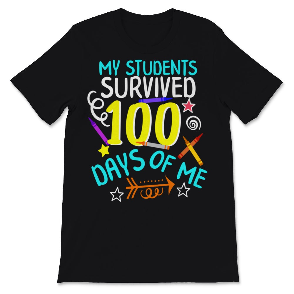 100 Days Of School Shirt For Virtual Teacher My Students Survived 100