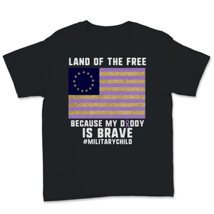 Military Child Month Awareness Ribbon Purple Up Betsy Ross Flag Land