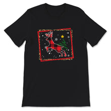 Load image into Gallery viewer, Christmas Pajama Shirt, Red Plaid Reindeer Buffalo Deer Family,

