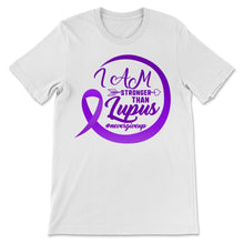 Load image into Gallery viewer, I Am Stronger Than Lupus Never Give Up Purple Awareness Ribbon
