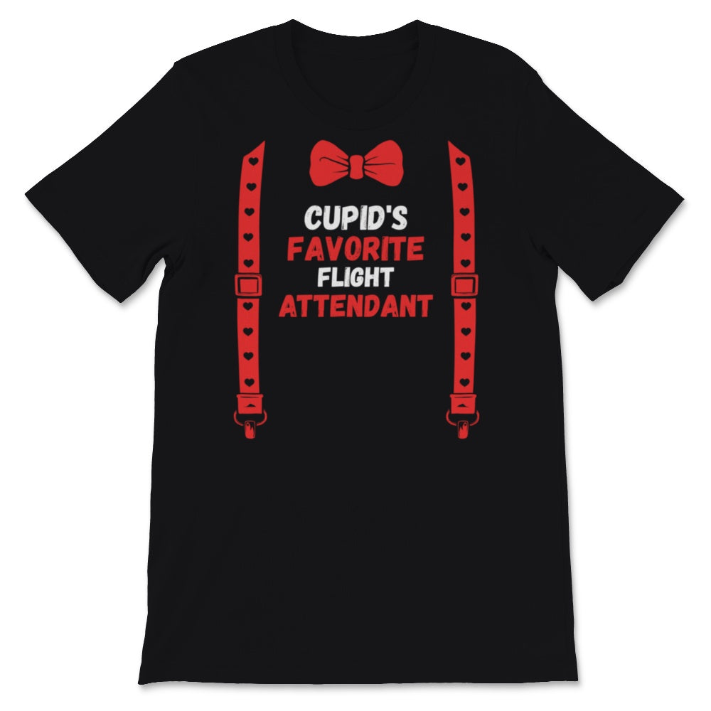 Valentines Day Shirt Cupid's Favorite Flight Attendant Funny Red Bow
