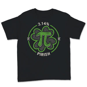 Funny Pi Day Shirt 3.14% Pirish Vintage Irish Shamrock St Patrick's
