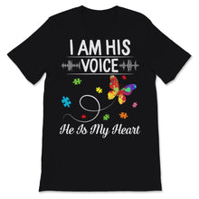 Load image into Gallery viewer, I Am His Voice He Is My Heart Shirt Autism Awareness Gift Paint
