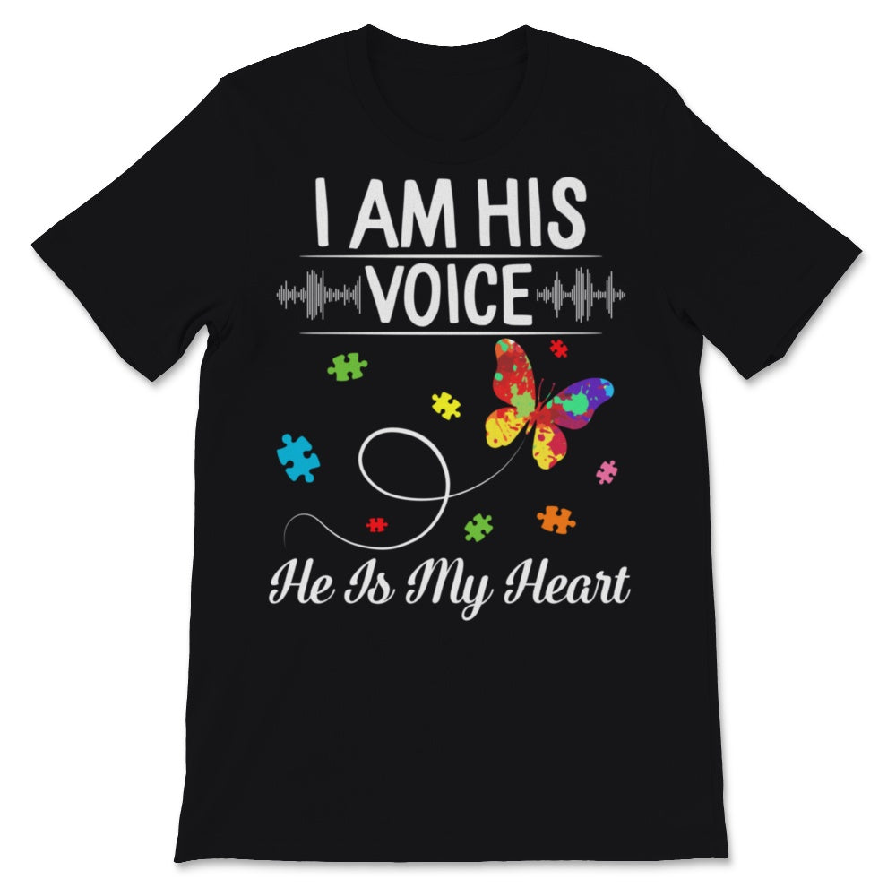 I Am His Voice He Is My Heart Shirt Autism Awareness Gift Paint