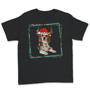 Happy Holidays Shirt, Beagle Christmas Tee, Santa Beagle Reindeer