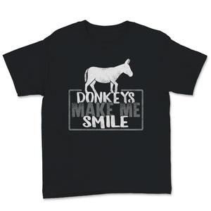 Donkey Shirt Donkeys Make Me Smile Funny Animal Lover Outfit Vintage